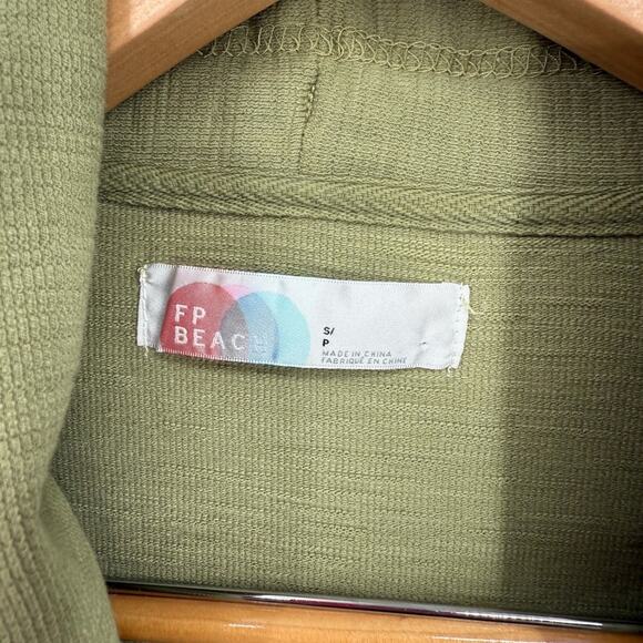 FREE PEOPLE FP BEACH Open Front Cardigan Green Women’s Size Small - Picture 6 of 6